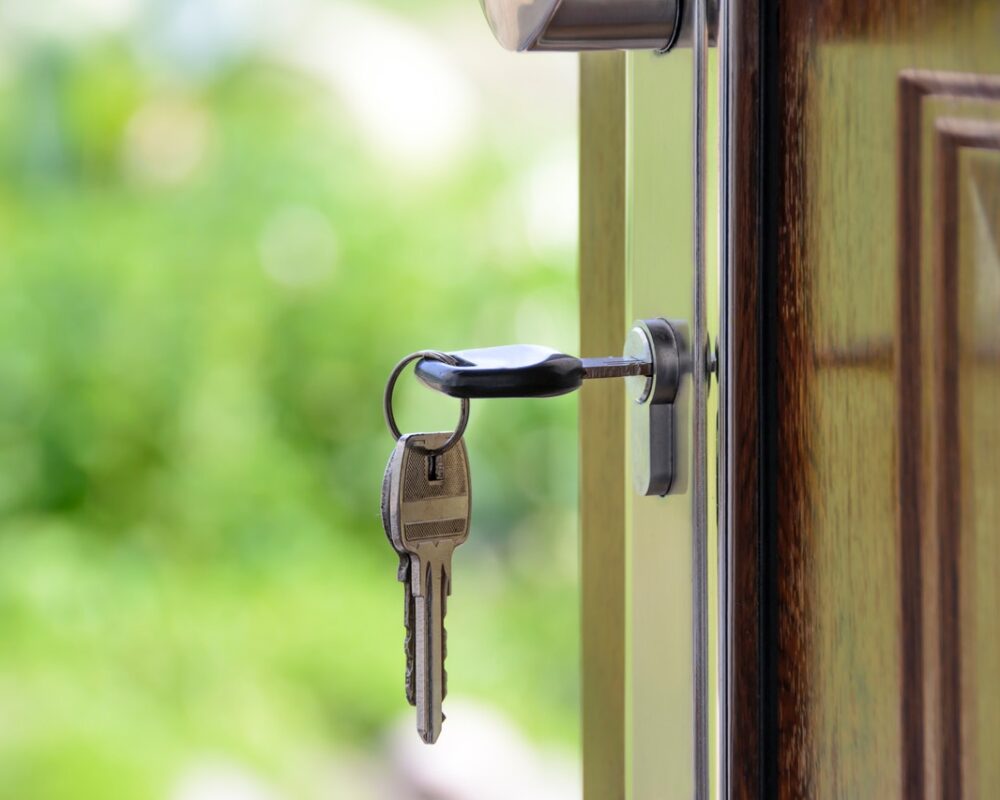 New keys in a house door lock