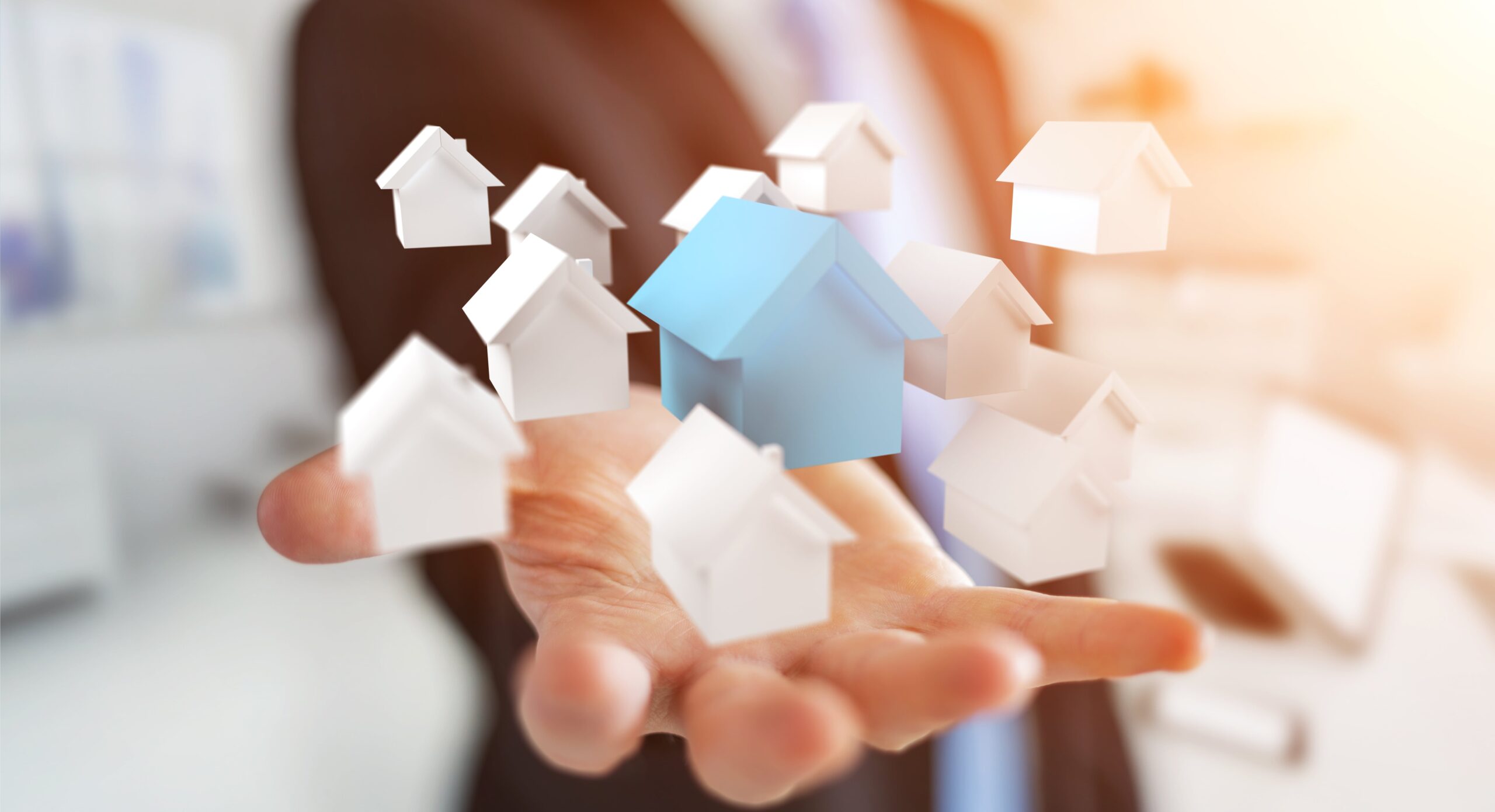 Man holding a set of properties